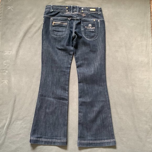 River Island Womens Blue Denim Jeans Medium Wash US Size 10 - Picture 2 of 11
